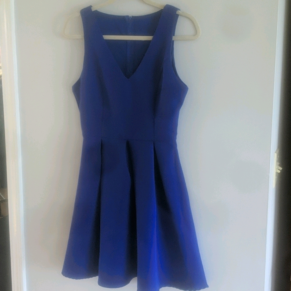 Charlotte Russe Royal Blue V Neck Skater Dress